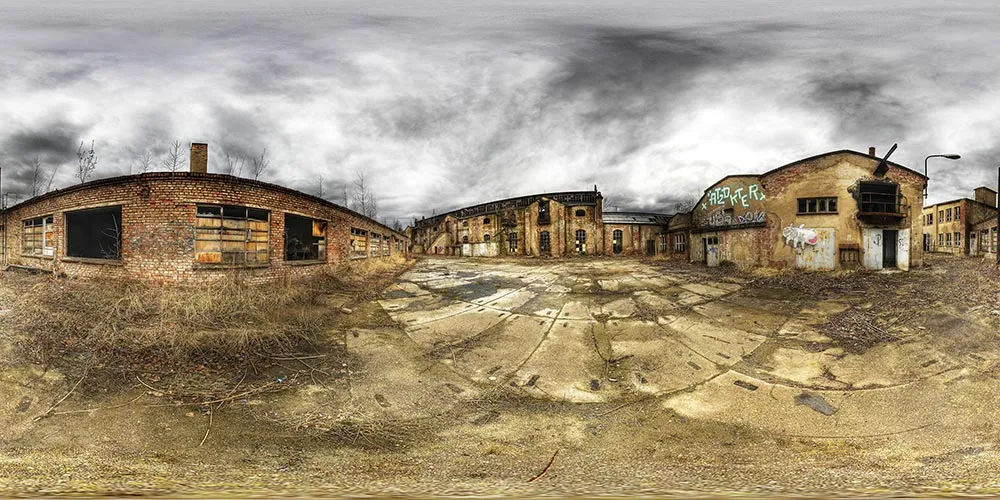 360° Panorama: Aussenansicht in Strassenbahnhof Dresden/ Mickten