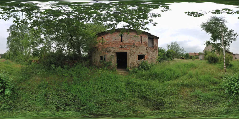 360° Panorama: Alter Stall in Deutsch-Ossig