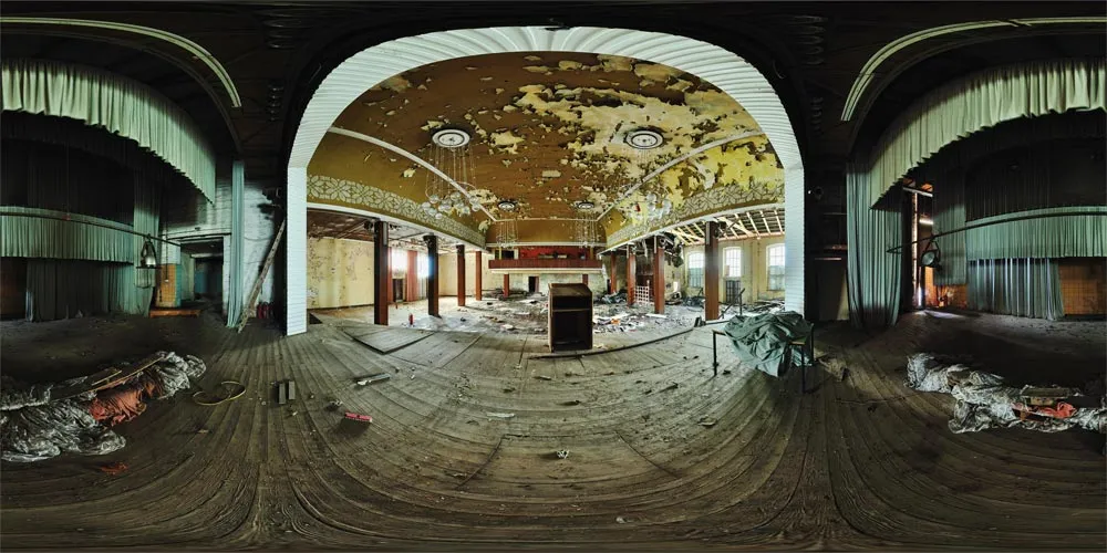 360° Panorama: Kretscham - Großer Saal Bühne in Ebersbach
