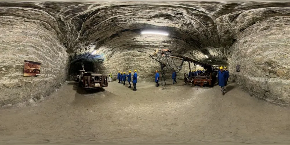 360° Panorama: Beraubermaschine in Erlebnisbergwerk Sondershausen