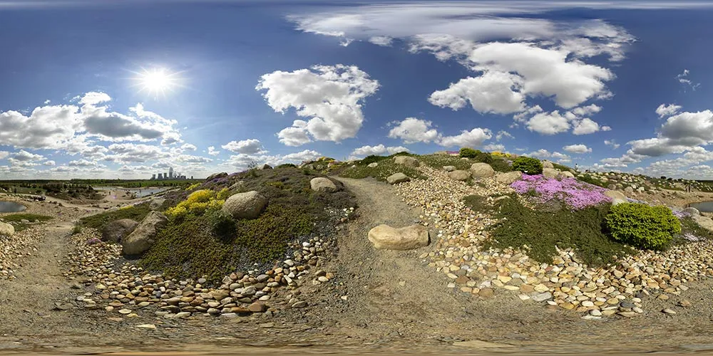 360° Panorama: Heidehang in Findlingspark Nochten