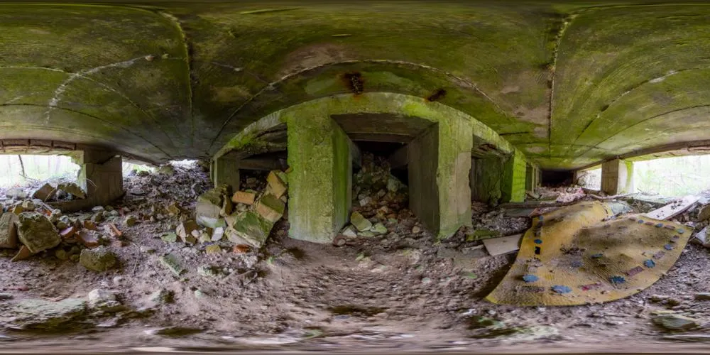 360° Panorama: Peenemünde - Fertigungshalle F1 - Untergeschoss in Insel Usedom
