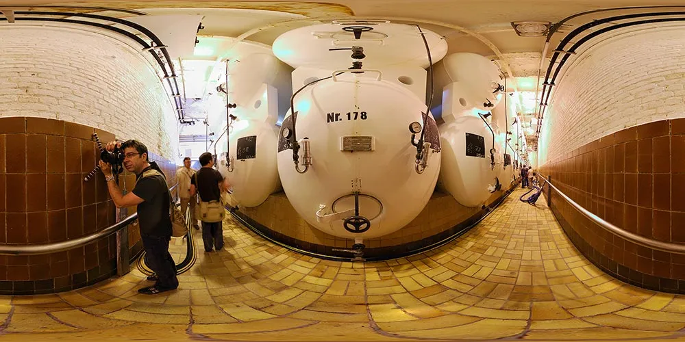 360° Panorama: Lagerkeller in Landskronbrauerei