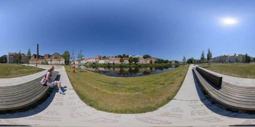360° Panorama: Neißeufer in Görlitz