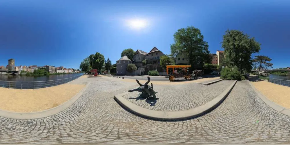 360° Panorama: Uferstraße - am Neißeufer in Görlitz