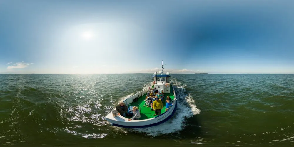 360° Panorama: unterwegs mit der MS Seeadler zur Greifswalder Oie in Greifswalder Oie
