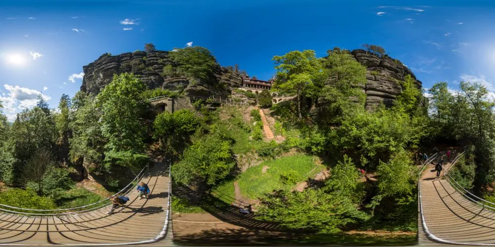 360° Panorama: Gabrielensteig zum Großen Prebischtor in Naturschutzgebiet Prebischtor
