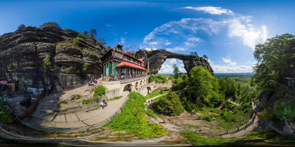 360° Panorama: Großes Prebischtor in Naturschutzgebiet Prebischtor