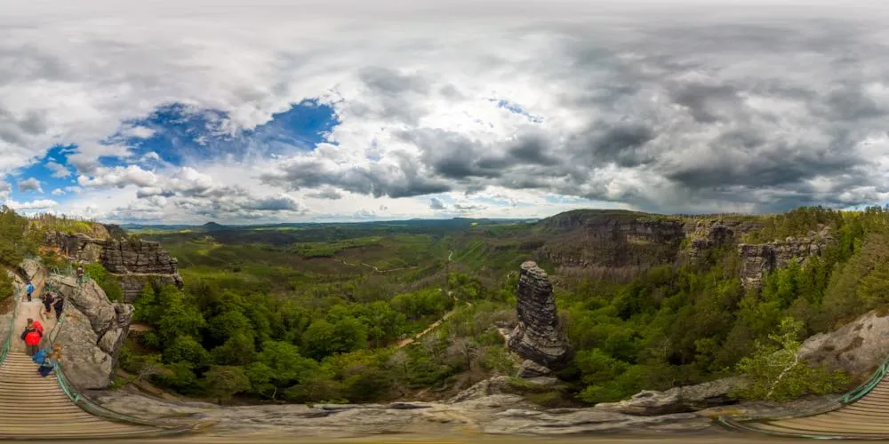 360° Panorama: Kleiner Prebischkegel in Naturschutzgebiet Prebischtor