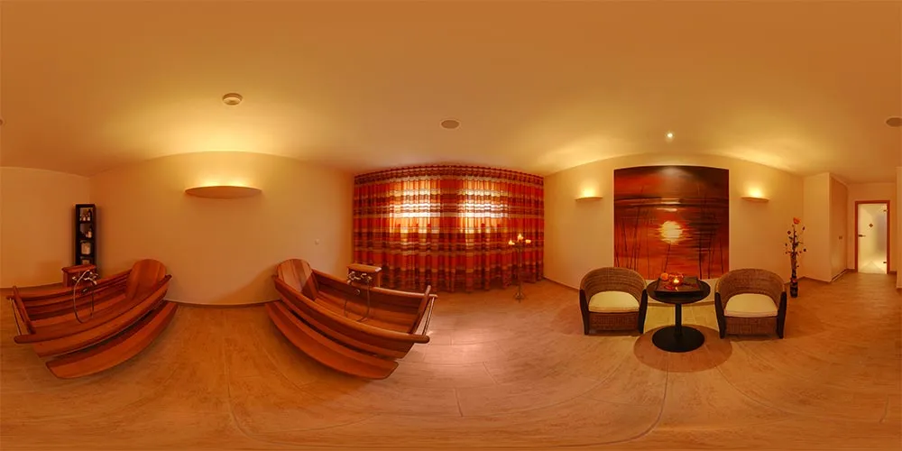 360° Panorama: Wannenbad in Hotel "Haus am See"
