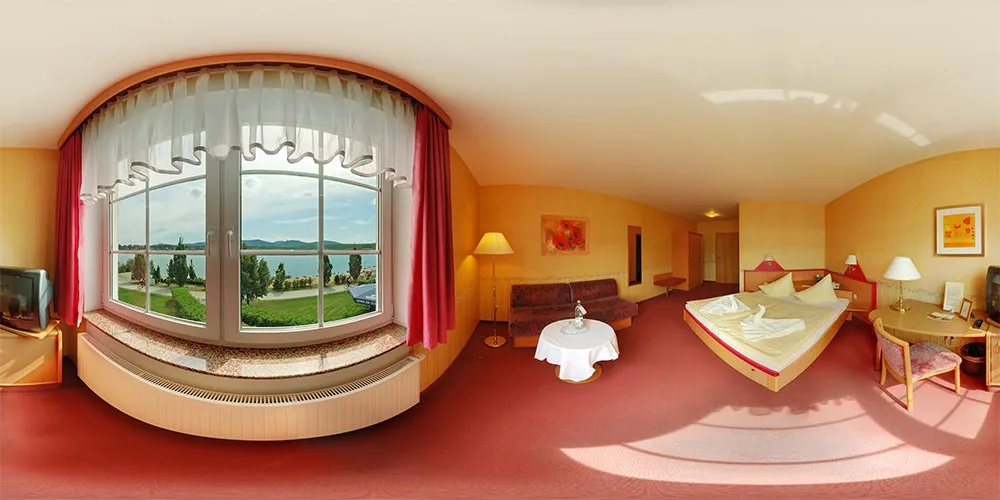 360° Panorama: Zimmer mit Seeblick 1 in Hotel "Haus am See"