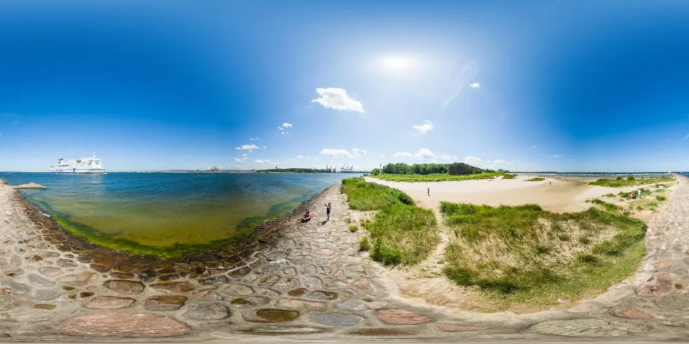 360° Panorama: Hafeneinfahrt Swinemünde in Insel Usedom