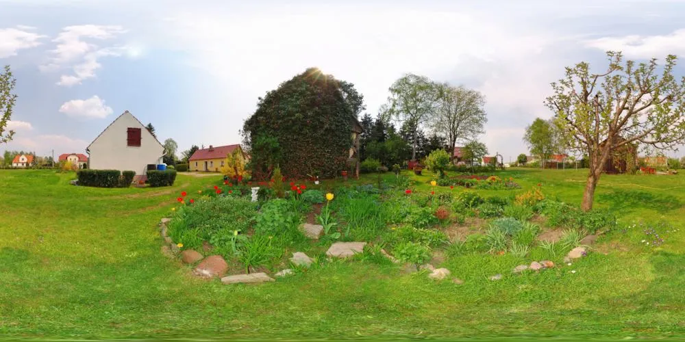 360° Panorama: Blumenbeet in Halbendorf/ Spree