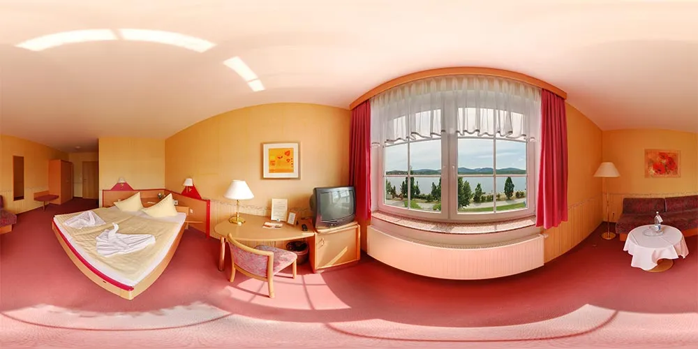 360° Panorama: Zimmer mit Seeblick 2 in Hotel "Haus am See"