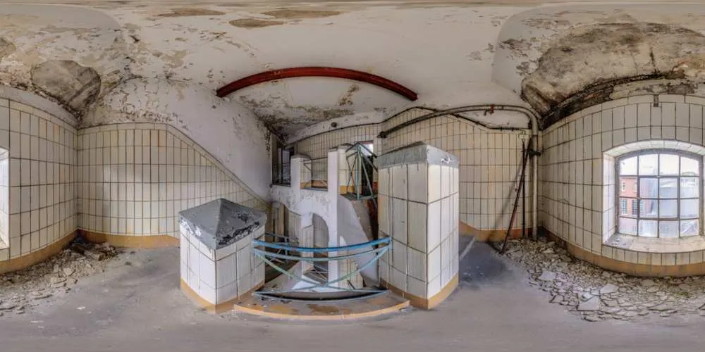 360° Panorama: VEB Bramsch Betriebsteil Backhefe - Treppenhaus in Görlitz