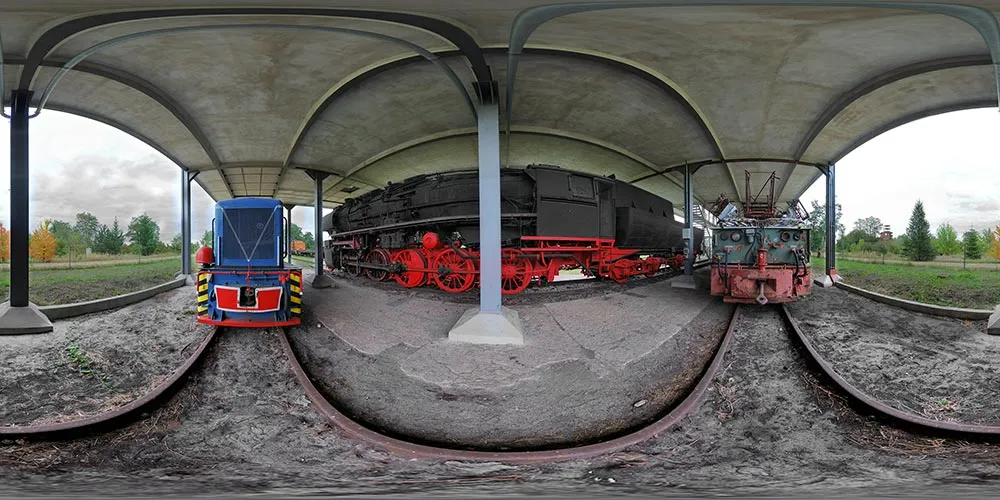 360° Panorama: Dampflok in Energiefabrik Knappenrode