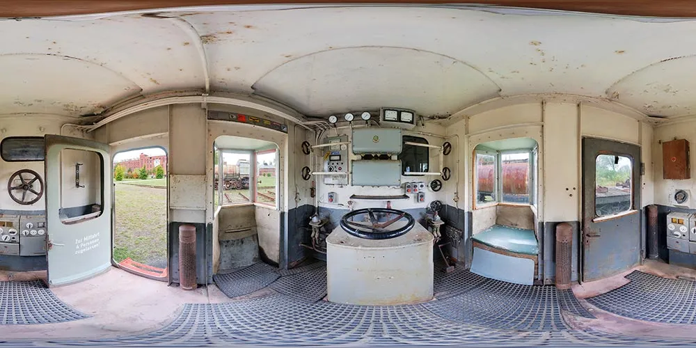 360° Panorama: Gleisrückmaschine G 447-102-B in Energiefabrik Knappenrode