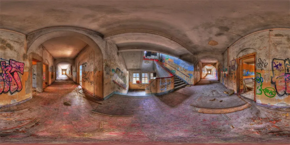 360° Panorama: Kasernengebäude in Kaserne Dresden-Übigau