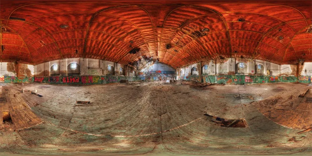 360° Panorama: Sporthalle in Kaserne Dresden-Übigau