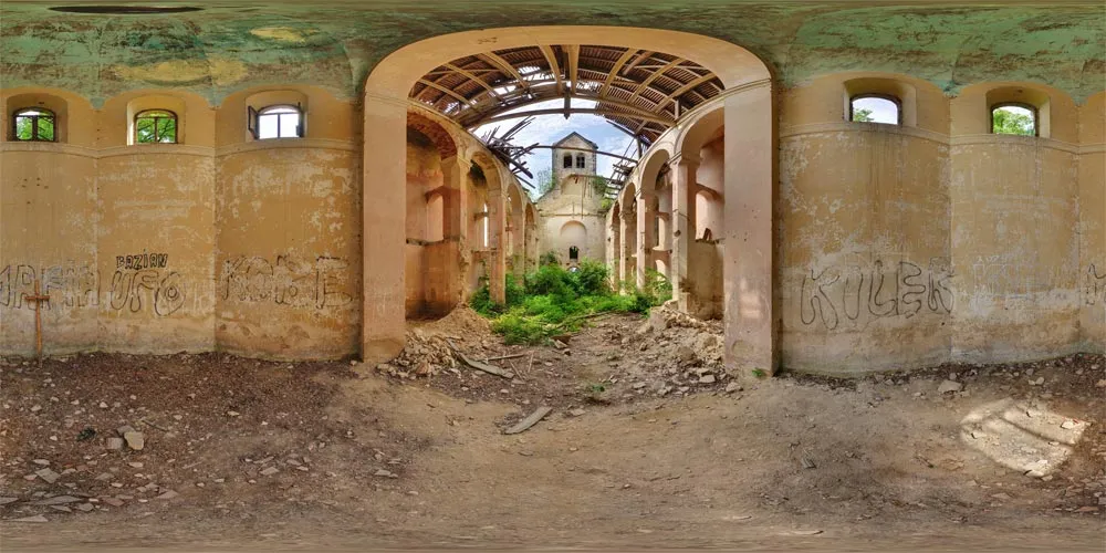 360° Panorama: Kirche Stare Jaroszowice Innen in Polen