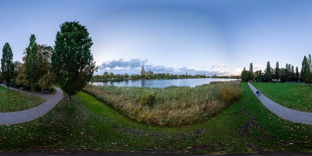 360° Panorama: Kleiner Frankenteich in Hansestadt Stralsund