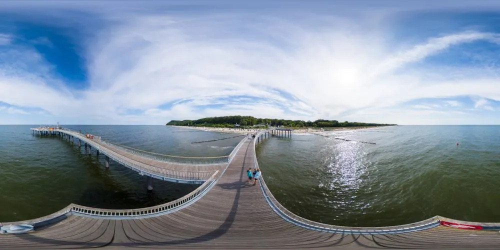 360° Panorama: Koserow - Seebrücke in Insel Usedom
