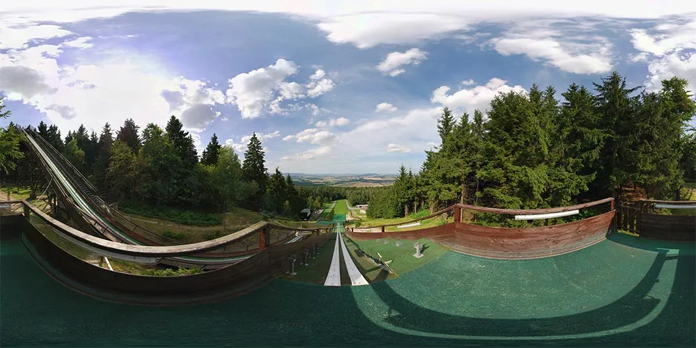 360° Panorama: Skischanze auf dem Kottmar in Oberlausitz