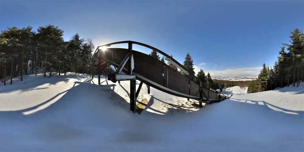 360° Panorama: Skischanze auf dem Kottmar in Oberlausitz
