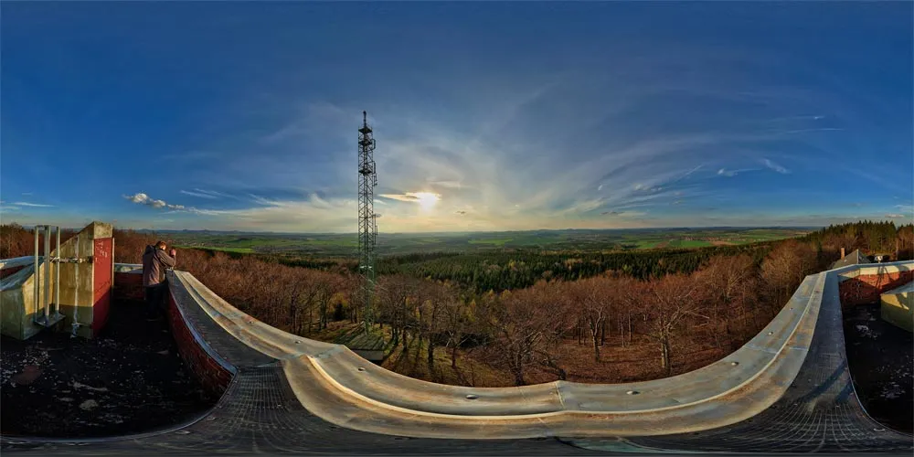 360° Panorama: Kottmar - Aussicht vom Turm 2 in Oberlausitz
