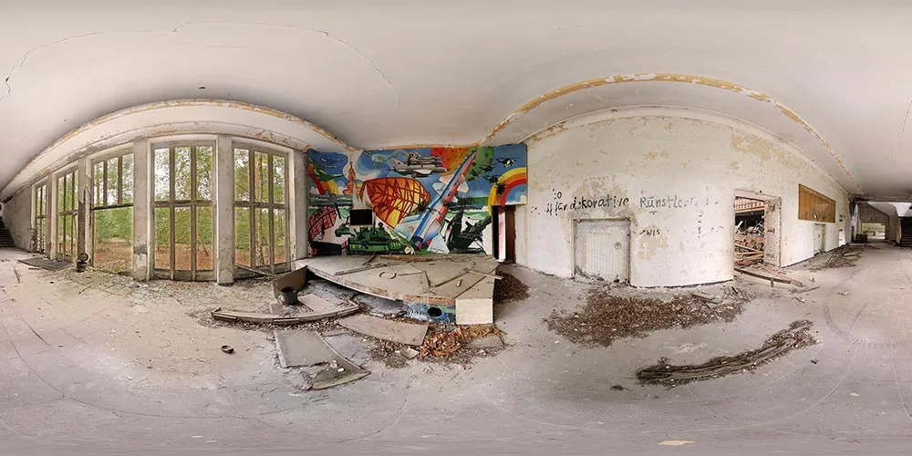 360° Panorama: Kino Eingang in Russenkaserne Luckenwalde