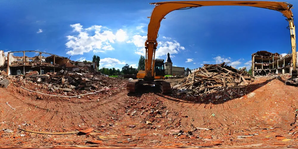 360° Panorama: Abriss Qualitätskontrolle in Lautex Werk