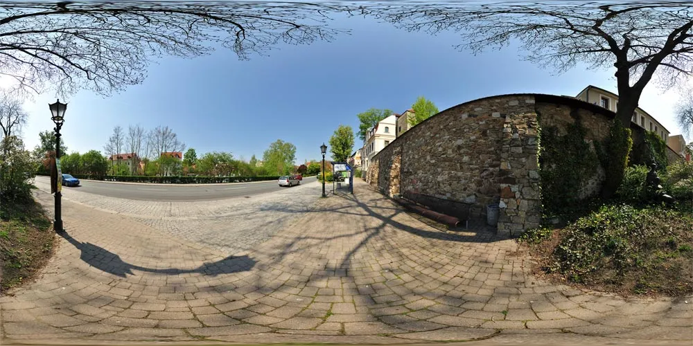 360° Panorama: Stadtmauer an der Teichpromenade in Löbau