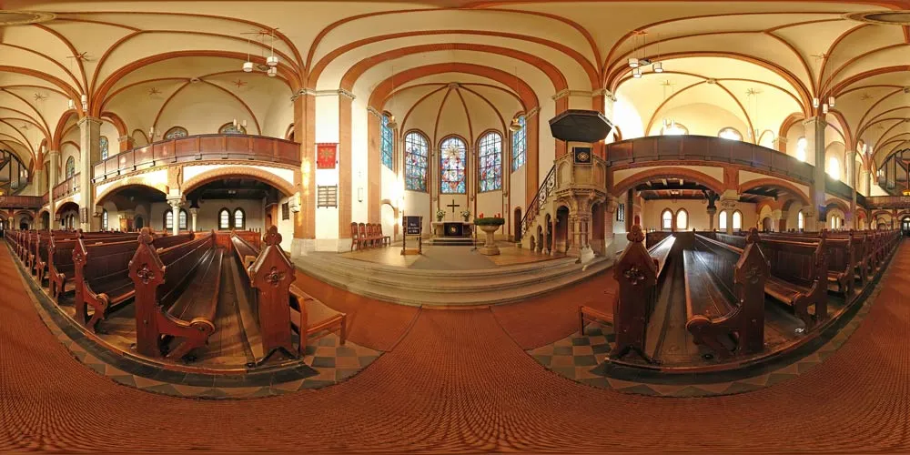 360° Panorama: Maria-Martha-Kirche in Oberlausitzer Kirchen