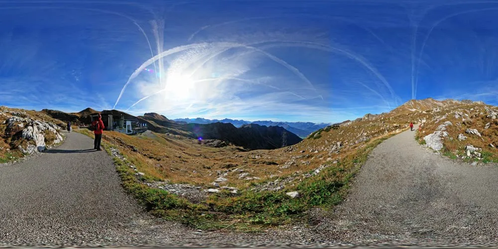 360° Panorama: Nebelhorn 2224m in Süddeutschland