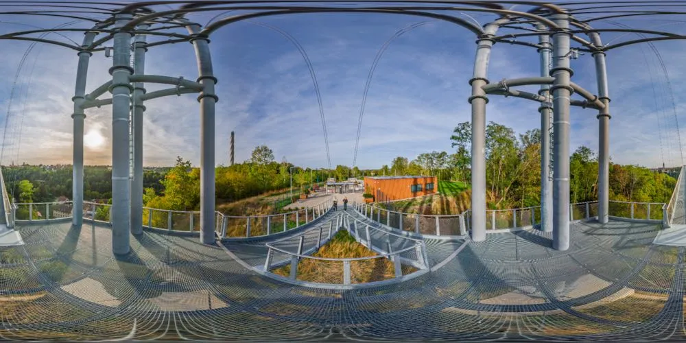 360° Panorama: Hängebrücke „Neckarline“ - Eingang Berner Feld in Rottweil
