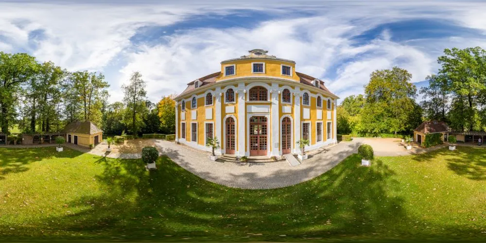 360° Panorama: Südostansicht in Schloss Neschwitz