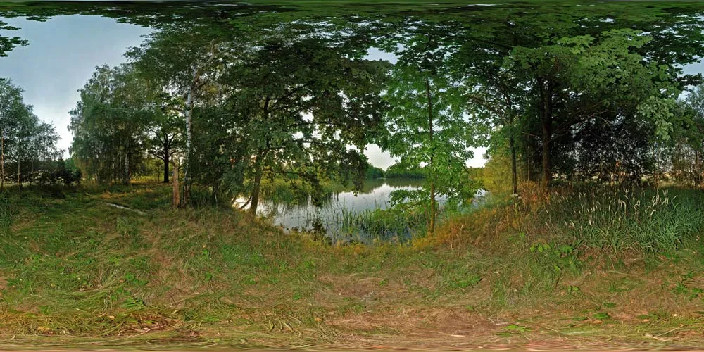 360° Panorama: Teich bei Niedergurig in Oberlausitz