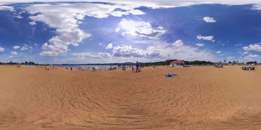 360° Panorama: Badestrand in Freizeit-Oase Olbersdorfer See