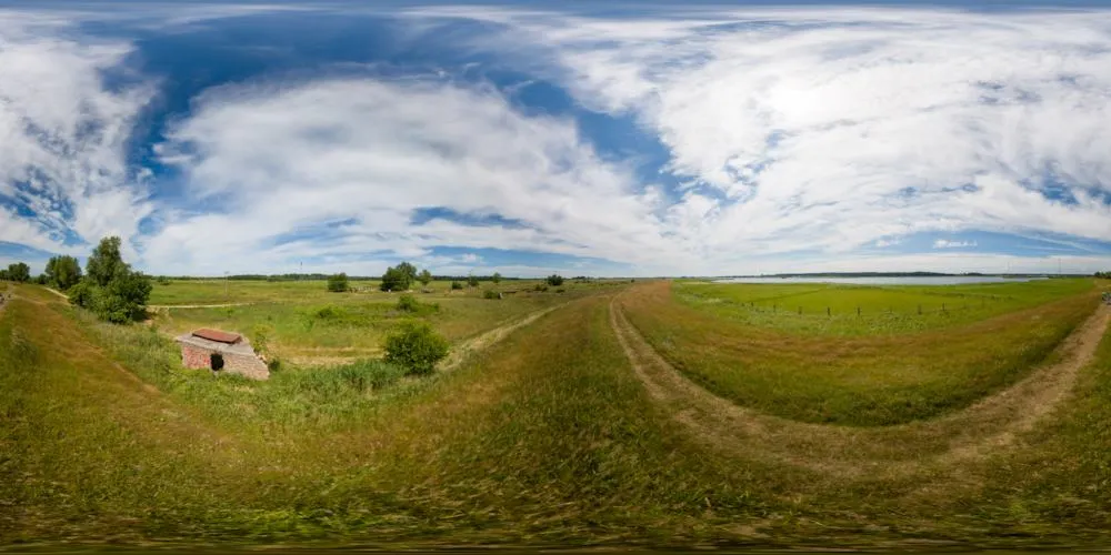 360° Panorama: Peenemünde - Bunkeranlagen in den Peenewiesen in Insel Usedom