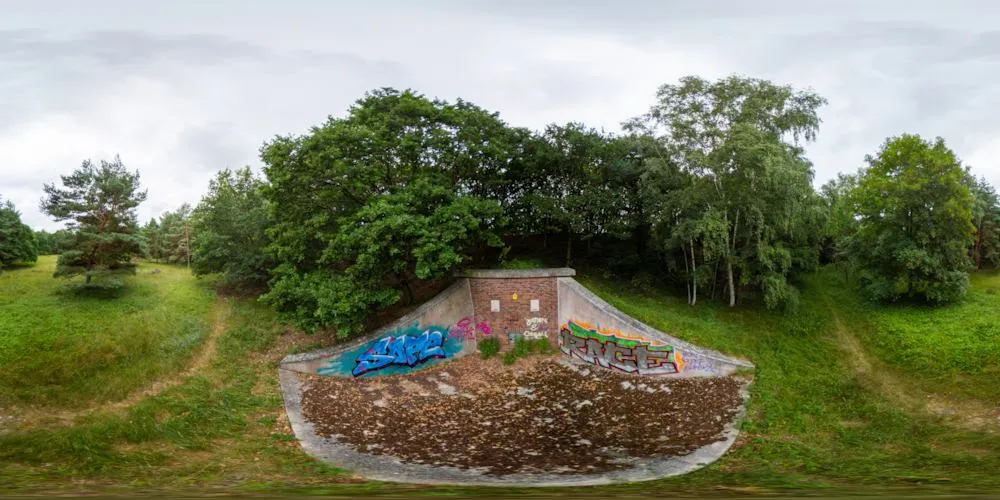 360° Panorama: Peenemünde - Prüfstand XI - Bunker im Ringwall in Insel Usedom