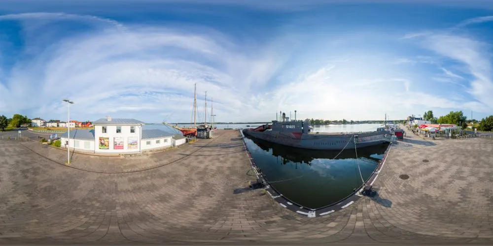 360° Panorama: Peenemünde - U-Boot JULIETT U-461 in Insel Usedom