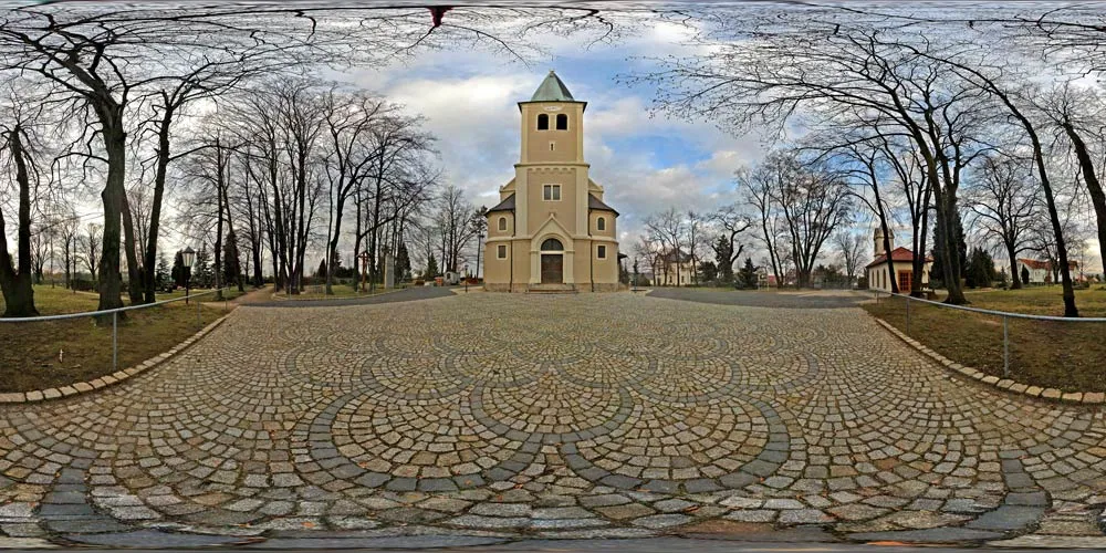 360° Panorama: Quatitzer Kirche in Oberlausitzer Kirchen
