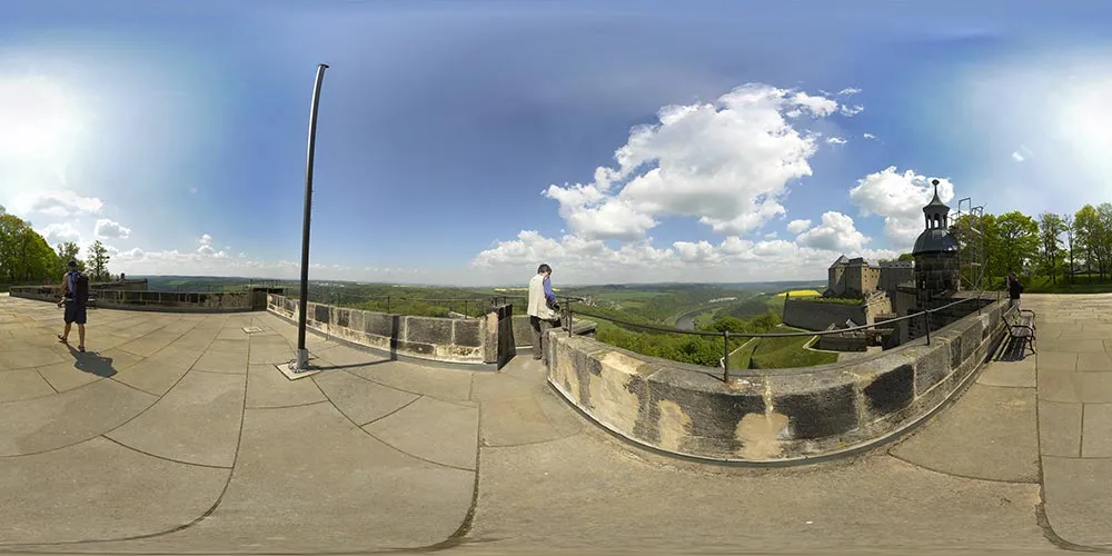 360° Panorama: West Aussicht in Festung Königstein