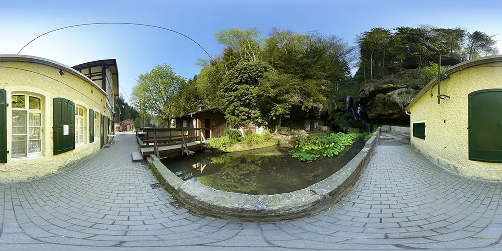 360° Panorama: Lichtenhainer Wasserfall in Sächsische Schweiz