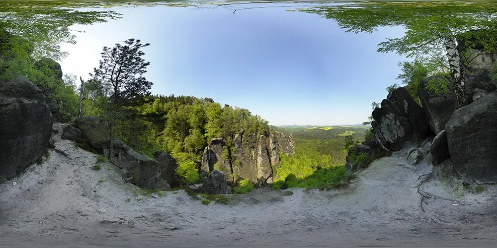 360° Panorama: Untere Affensteinpromenade in Sächsische Schweiz