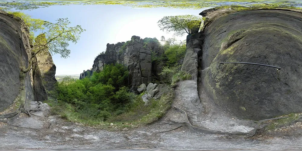 360° Panorama: Zwillingsstiege in Sächsische Schweiz