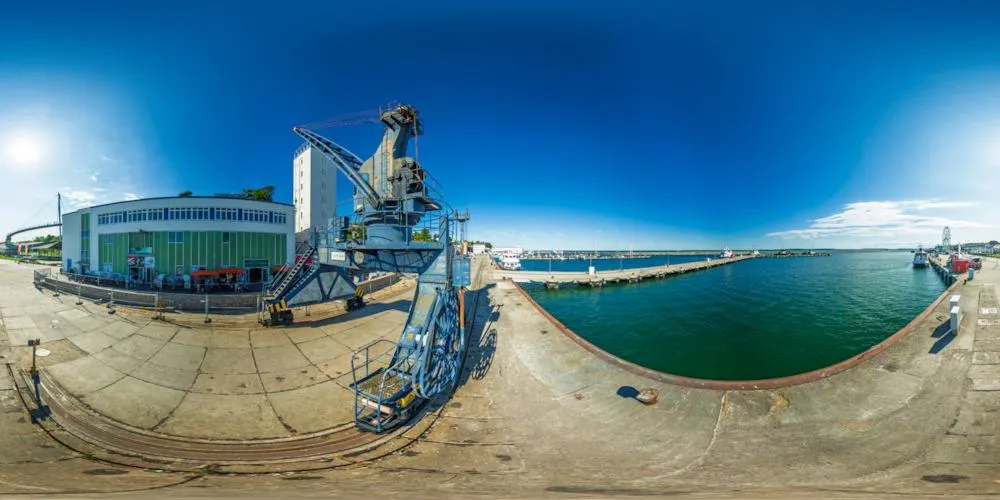 360° Panorama: Sassnitz - Alter Hafenkran in Insel Rügen