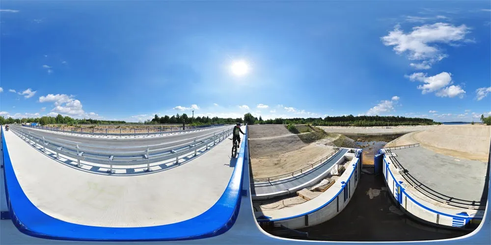 360° Panorama: Schleuse am Partwitzer See in Oberlausitz