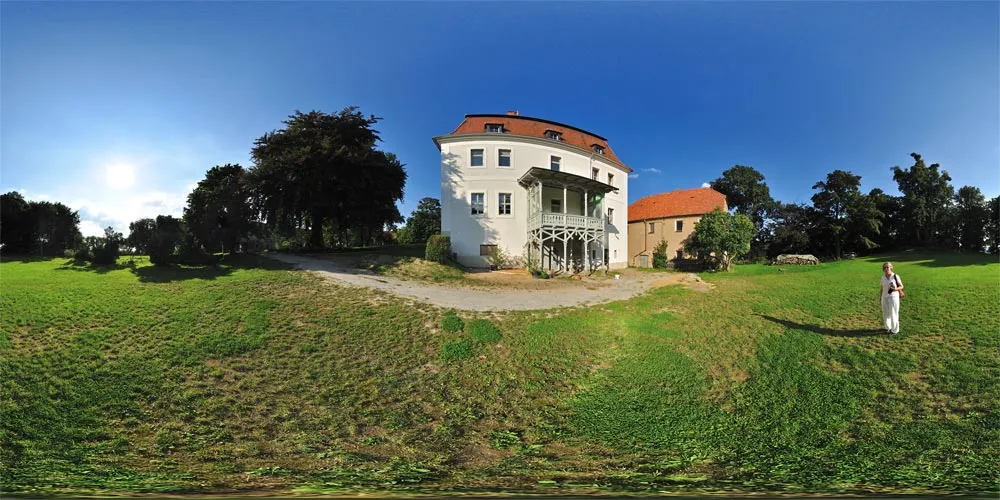 360° Panorama: Schloß Gröditz - Süd-Seite in Oberlausitz