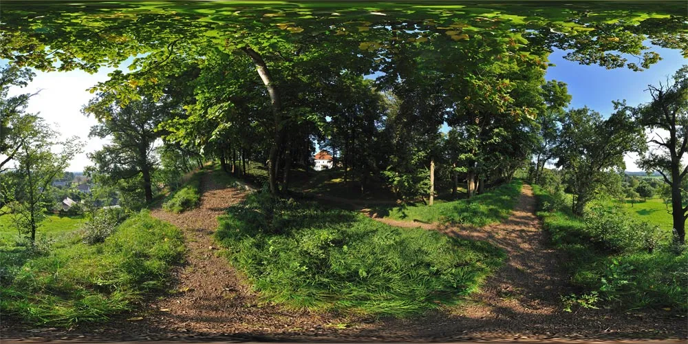 360° Panorama: Schloß Gröditz - Aussicht auf Gröditz in Oberlausitz